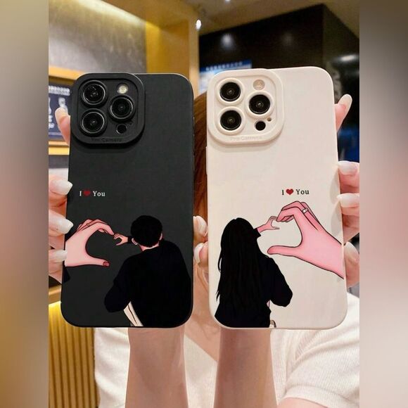 iPhone 16 Pro Max Couple Cases – Matching “I ❤️ You” /Cute & Romantic Gift - Picture 1 of 5
